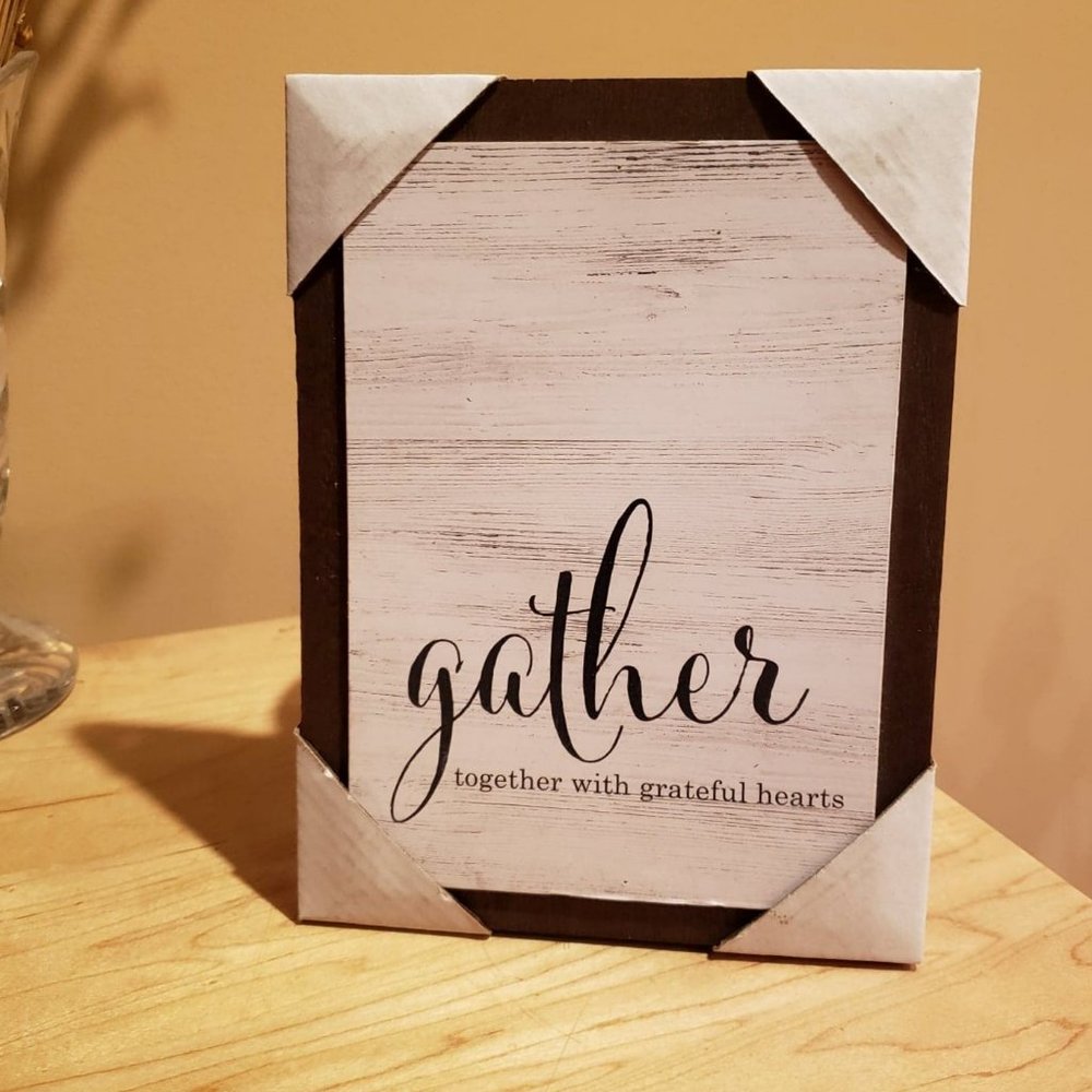 ~'Gather' Farmhouse Wooden Plaque Decor~ NEW